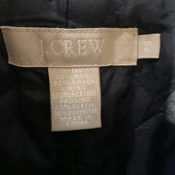 J. Crew Peacoat Insulated Navy Blue Dbl Breasted Wool & Rayon Size Petite Small - Picture 8 of 10